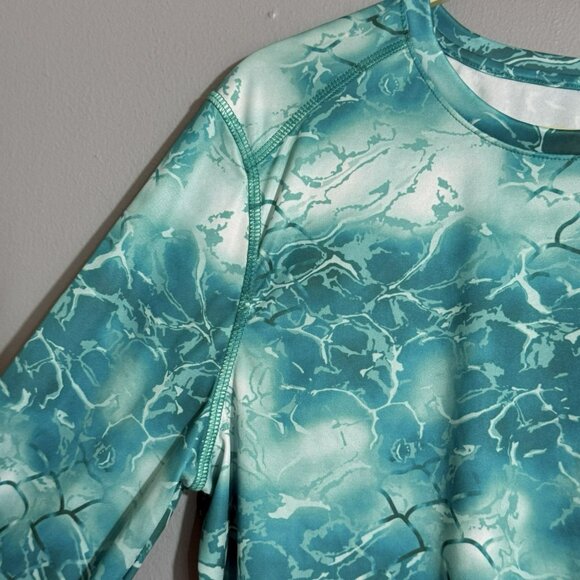 World Wide Sportsman Fishing Shirt Men Size L Outdoor Active Blue Ocean Camo - Picture 6 of 12